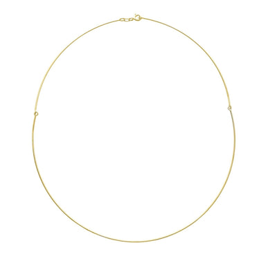 18K YELLOW GOLD RIGID NECKLACE CHOKER CHAIN THIN TUBE 1mm 43cm 17