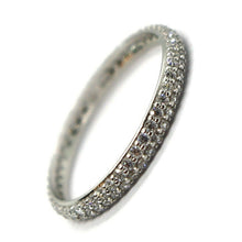 Load image into Gallery viewer, 18k white gold eternity band ring, double cubic zirconia row, thickness 2.5 mm.
