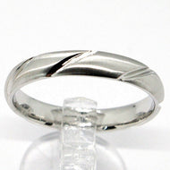 18k white gold band braided ring, braid woven, satin, made in Italy.