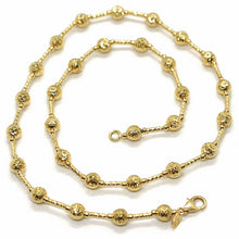 Load image into Gallery viewer, 18K YELLOW GOLD CHAIN FINELY WORKED 5 MM BALL SPHERES AND TUBE LINK, 17.7 INCHES.

