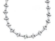 18K WHITE GOLD SQUARED ALTERNATE CROSSED OVAL 4X8mm LINK CHAIN, 20