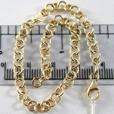 18K YELLOW GOLD BRACELET WITH ROUND CIRCLE ROLO LINK DIAMETER 4 MM MADE IN ITALY.