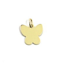 Load image into Gallery viewer, SOLID 18K YELLOW GOLD PENDANT MINI FLAT BUTTERFLY LENGTH 1 CM, 0.4 INCHES, CHARM.
