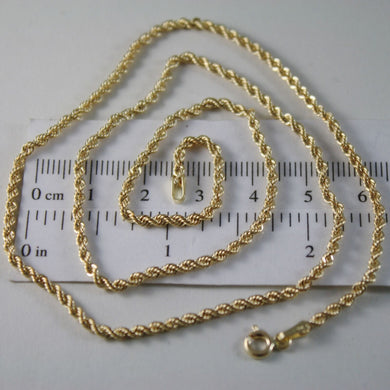 18K YELLOW GOLD CHAIN NECKLACE, BRAID ROPE LINK 23.62 INCHES, MADE IN ITALY.