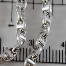 Load image into Gallery viewer, 18k white gold chain sailor&#39;s navy oval mariner anchor link 3 mm, 23.6&quot; necklace
