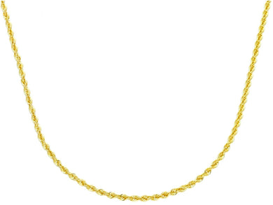 SOLID 18K YELLOW GOLD CHAIN NECKLACE 1.5mm ROPE BRAIDED 40cm 16