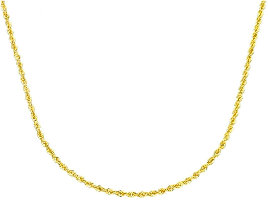 SOLID 18K YELLOW GOLD CHAIN NECKLACE 1.5mm ROPE BRAIDED 40cm 16