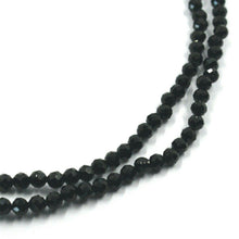 Load image into Gallery viewer, 18K YELLOW GOLD NECKLACE 24&quot;, 60cm, FACETED ROUND BLACK SPINEL DIAMETER 3mm.
