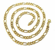 18k gold figaro gourmette rounded chain 4 mm width, 24