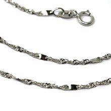 Load image into Gallery viewer, 18k white gold chain, 1.5 mm singapore rope spiral alternate link, 15.7 inches.
