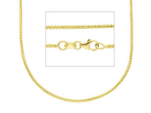 Cargar imagen en el visor de la galería, 18K YELLOW GOLD CHAIN 1.4mm SQUARE FRANCO LINK, 16 INCHES, 40cm MADE IN ITALY.
