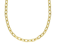 18K YELLOW GOLD CHAIN LONG NECKLACE SQUARED OVAL PAPER CLIP 3x6mm LINKS, 31.5