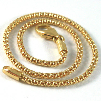 18k yellow gold bracelet small basket round popcorn link 2 mm width, 19cm.