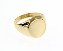 Load image into Gallery viewer, 18k yellow gold band man ring round engravable bright smooth made in Italy.
