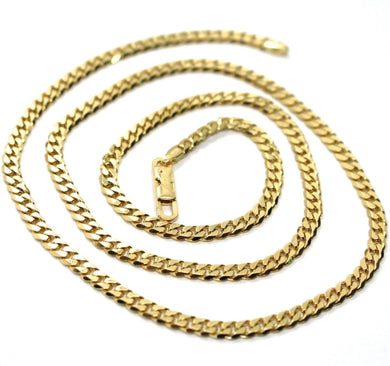 MASSIVE 18K GOLD GOURMETTE CUBAN CURB CHAIN 3.5 MM 20 IN. NECKLACE MADE IN ITALY.