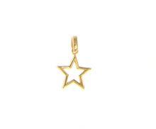 Load image into Gallery viewer, SOLID 18K YELLOW GOLD SMALL 12mm 0.47&quot; STAR PENDANT CHARM, MADE IN ITALY
