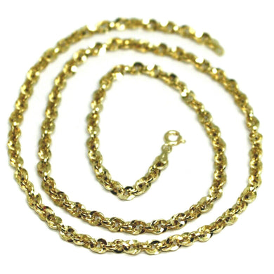 18K YELLOW GOLD ROPE CHAIN, 17.7 INCHES BRAIDED INFINITE FACETED ALTERNATE LINK.