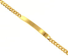 Load image into Gallery viewer, SOLID 18K YELLOW GOLD BRACELET GOURMETTE CUBAN CURB 5mm, ENGRAVING PLATE, 7.5&quot;.
