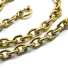 Load image into Gallery viewer, 18K YELLOW GOLD CHAIN NECKLACE 17.7&quot;, ROUND CIRCLE ROLO BIG OVAL LINKS 8.5x6.5mm.
