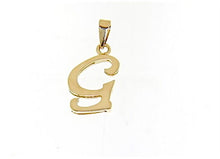 Load image into Gallery viewer, 18K YELLOW GOLD LUSTER PENDANT WITH INITIAL G LETTER G MADE IN ITALY 0.71 INCHES.
