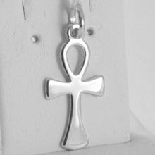 Load image into Gallery viewer, SOLID 18K WHITE GOLD CROSS, CROSS OF LIFE, ANKH, SHINY, 0.98 INCH MADE IN ITALY.
