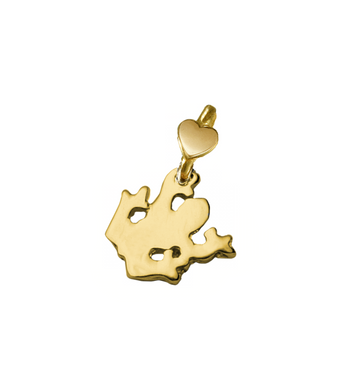 SOLID 9K YELLOW GOLD SMALL 10mm PENDANT FLAT FROG MADE IN ITALY BY DODO MARIANI.