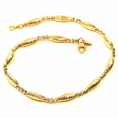 18K YELLOW GOLD BRACELET, ALTERNATE DIAMOND CUT BALLS & OVALS, SPHERE, FACETED.