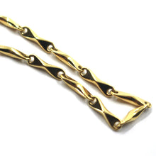 Load image into Gallery viewer, 18K YELLOW GOLD BRACELET ROUNDED ALTERNATE INFINITE TRIANGLE TUBE LINKS, 8.3&quot;.
