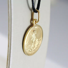 Load image into Gallery viewer, SOLID 18K YELLOW GOLD OUR MARY LADY OF THE GUARD 11 MM ROUND MEDAL MADE IN ITALY
