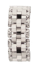Charger l&#39;image dans la galerie, 18k white gold band chain link cable mesh ring, 5 wires, smooth and hammered.
