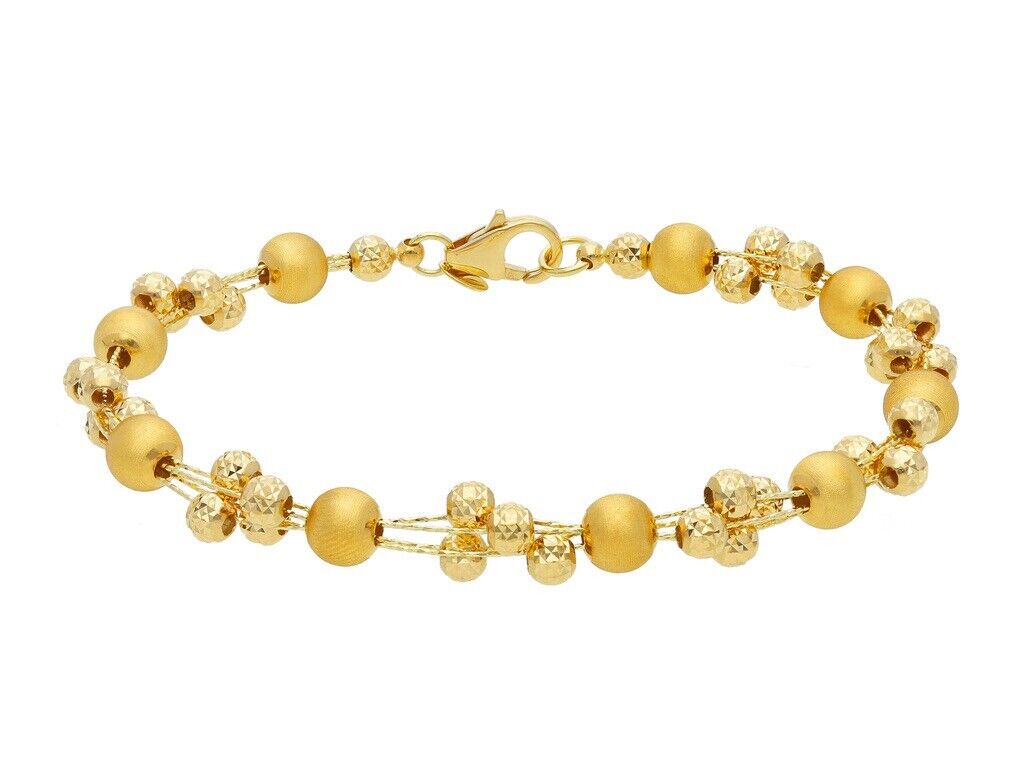 18k yellow gold three wires bracelet, 18cm, 7.1