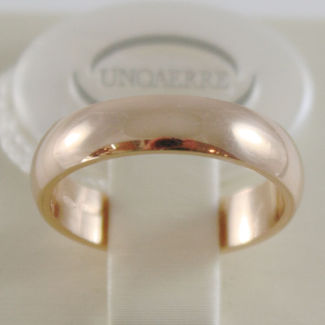 SOLID 18K YELLOW GOLD WEDDING BAND FLAT RING 5 GRAMS BY UNOAERRE MADE IN ITALY