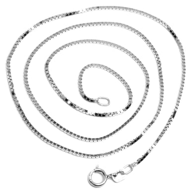 SOLID 18K WHITE GOLD CHAIN 1.1 MM VENETIAN SQUARE BOX 23.6
