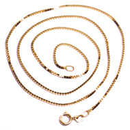SOLID 18K ROSE GOLD CHAIN 1.1 MM VENETIAN SQUARE BOX 19.7
