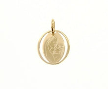 Load image into Gallery viewer, 18K YELLOW GOLD PENDANT OVAL MEDAL VIRGIN MARY &amp; JESUS ENGRAVABLE MADE IN ITALY
