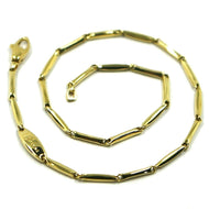 18k yellow gold bracelet alternate bone 8x1.5 mm tube links, length 20.5 cm 8.1