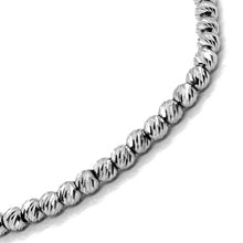 Load image into Gallery viewer, 18k white gold bracelet, 18 cm, finely worked spheres, 2 mm diamond cut balls
