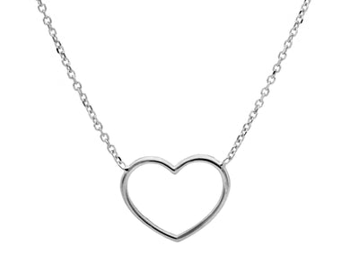 18K WHITE GOLD SQUARE ROLO THIN NECKLACE, 16.5