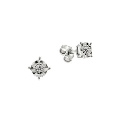 SOLID 18K WHITE GOLD ORSINI EARRINGS WITH DIAMONDS CT 0.08 MADE IN ITALY.