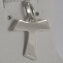 Load image into Gallery viewer, SOLID 18K WHITE GOLD CROSS, FRANCISCAN TAU TAO, SAINT FRANCIS, MADE IN ITALY
