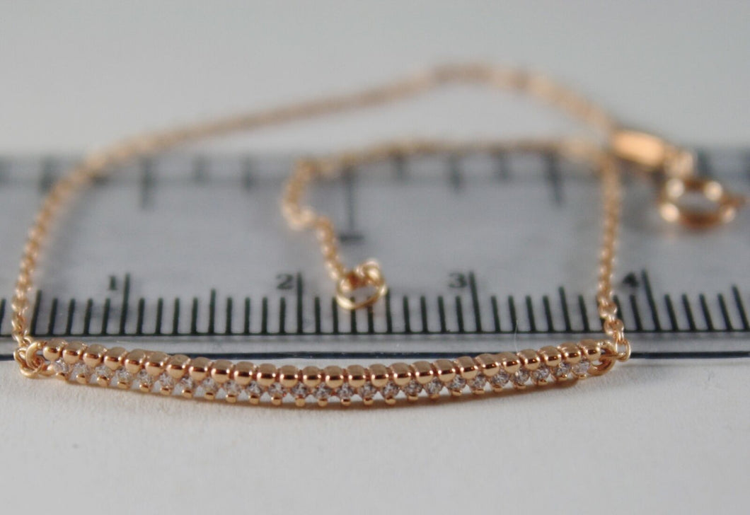 18k rose pink gold bracelet 7.50, mini tennis & zirconia 0.50 ct.