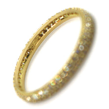 Load image into Gallery viewer, 18K YELLOW GOLD ETERNITY BAND RING, DOUBLE CUBIC ZIRCONIA ROW, THICKNESS 2.5 MM.
