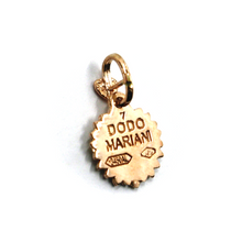 Load image into Gallery viewer, 9K ROSE GOLD SMALL 12mm SUNFLOWER DODO MARIANI ENAMEL PENDANT, MADE IN ITALY.

