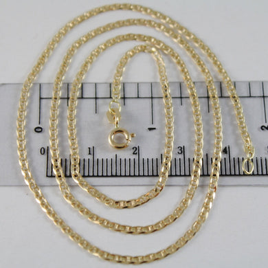 18K YELLOW GOLD CHAIN 2.2 MM FLAT NAVY MARINER LINK 19.70 INCHES MADE IN ITALY.