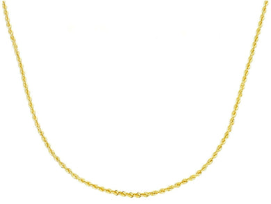 SOLID 18K YELLOW GOLD CHAIN SMALL 1mm ROPE BRAIDED, 45cm 18