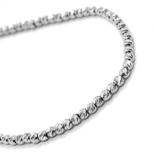 Load image into Gallery viewer, 18k white gold bracelet, 18 cm, finely worked spheres, 2 mm diamond cut balls
