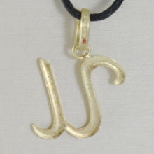 Load image into Gallery viewer, 18k yellow gold pendant charm initial letter U, slightly rounded slab 17mm.

