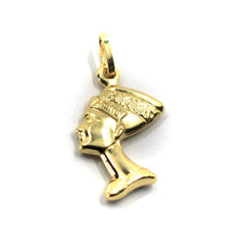Load image into Gallery viewer, 18K YELLOW GOLD 20mm QUEEN NEFERTITI HEAD PENDANT, ROUNDED SMOOTH, 2 FACES.
