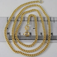 18K YELLOW GOLD CHAIN LITTLE GOURMETTE LINK 2 MM, 15.75 INCHES MADE IN ITALY.