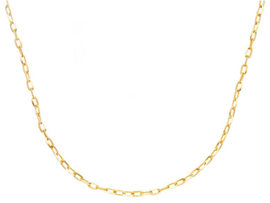18K YELLOW GOLD CHAIN SMALL SQUARED CABLE 1.8mm OVAL LINKS, 20